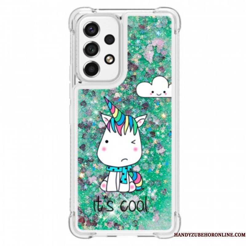 Hoesje voor Samsung Galaxy A53 5G Glitter Eenhoorn