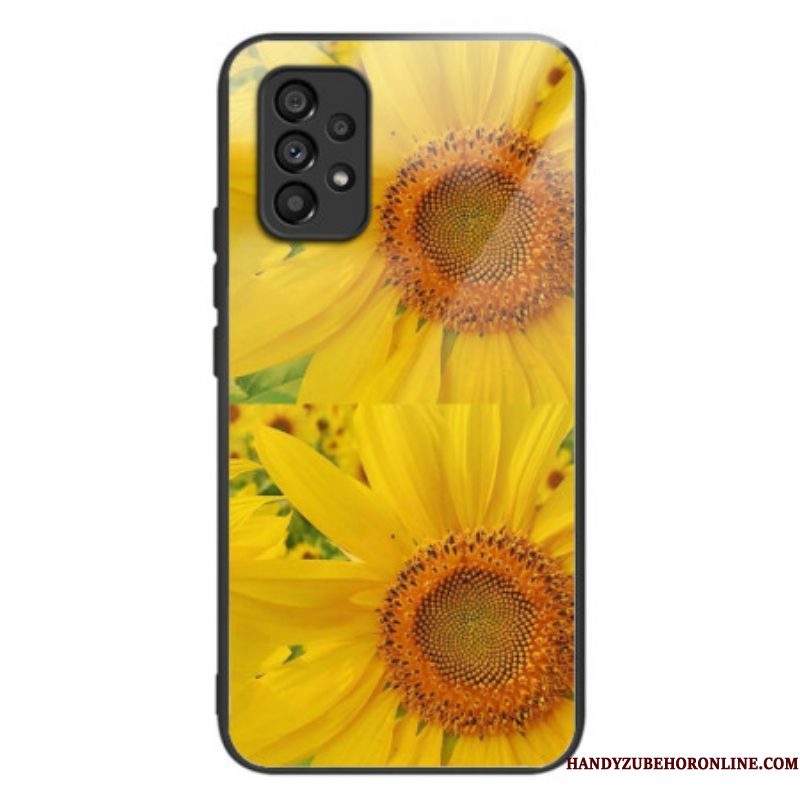 Hoesje voor Samsung Galaxy A53 5G Zonnebloem Gehard Glas