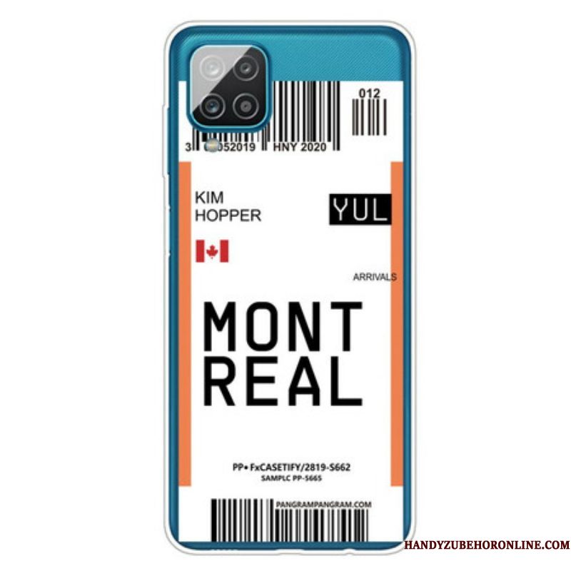 Hoesje voor Samsung Galaxy M12 / A12 Instapkaart Naar Montreal