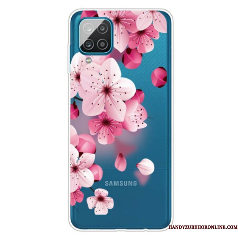 Hoesje voor Samsung Galaxy M12 / A12 Kleine Roze Bloemen