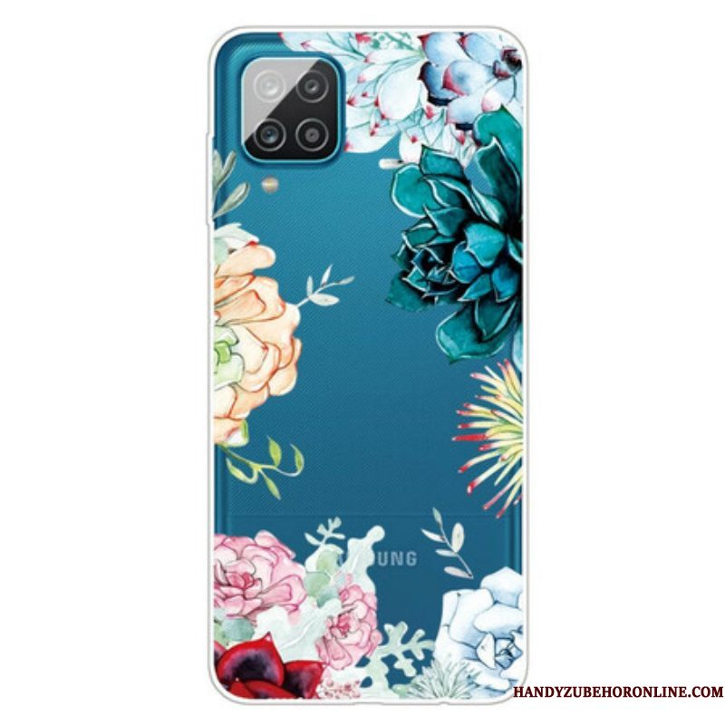 Hoesje voor Samsung Galaxy M12 / A12 Naadloze Aquarel Bloemen