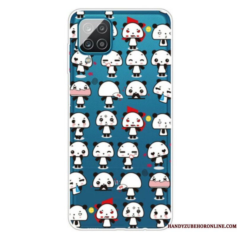 Hoesje voor Samsung Galaxy M12 / A12 Naadloze Grappige Panda's