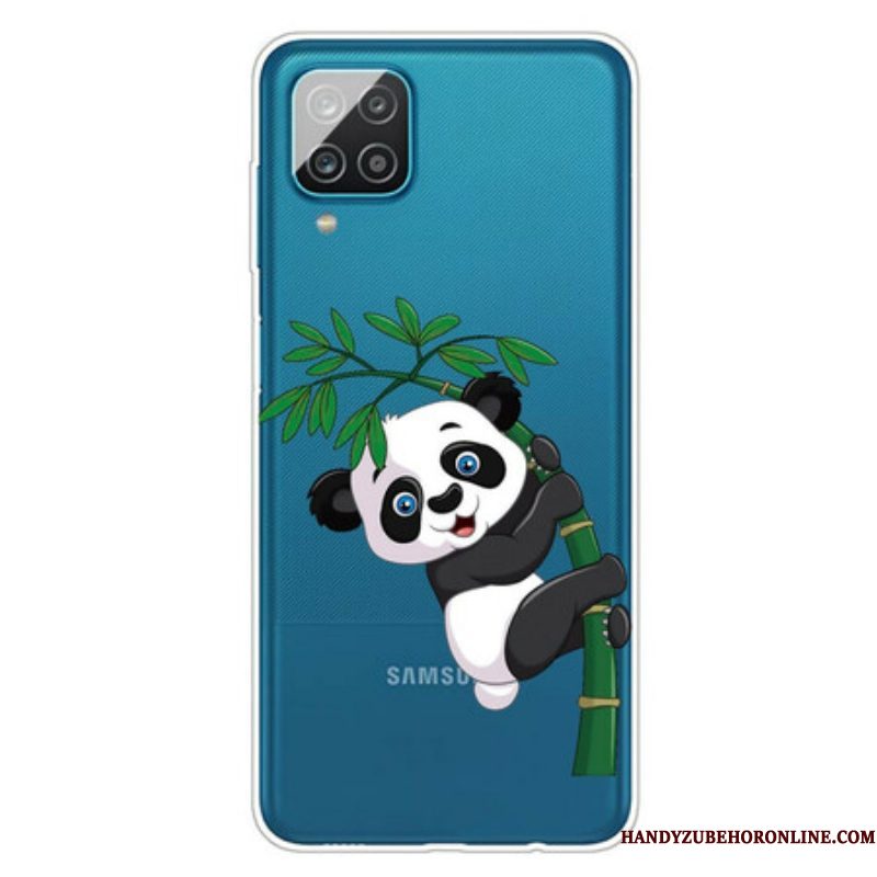 Hoesje voor Samsung Galaxy M12 / A12 Naadloze Panda Op Bamboe