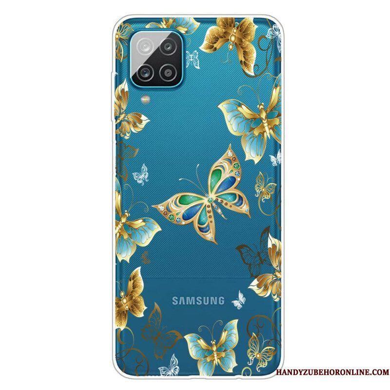 Hoesje voor Samsung Galaxy M12 / A12 Ontwerp Vlinders