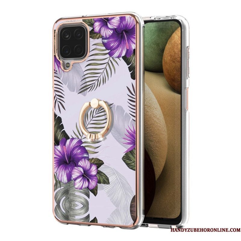 Hoesje voor Samsung Galaxy M12 / A12 Ringbeugel Bloemen