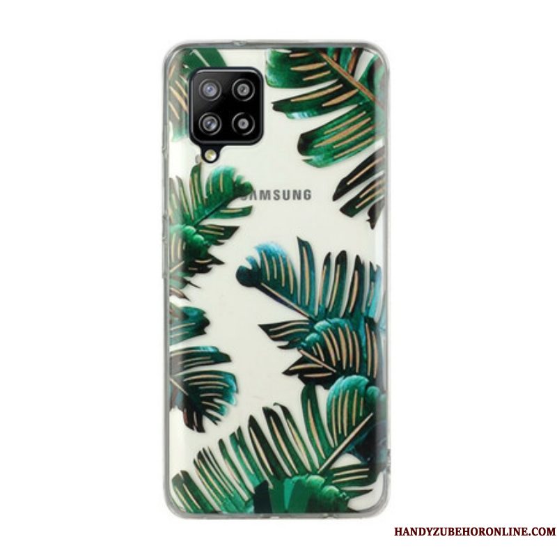 Hoesje voor Samsung Galaxy M12 / A12 /transparante Groene Bladeren