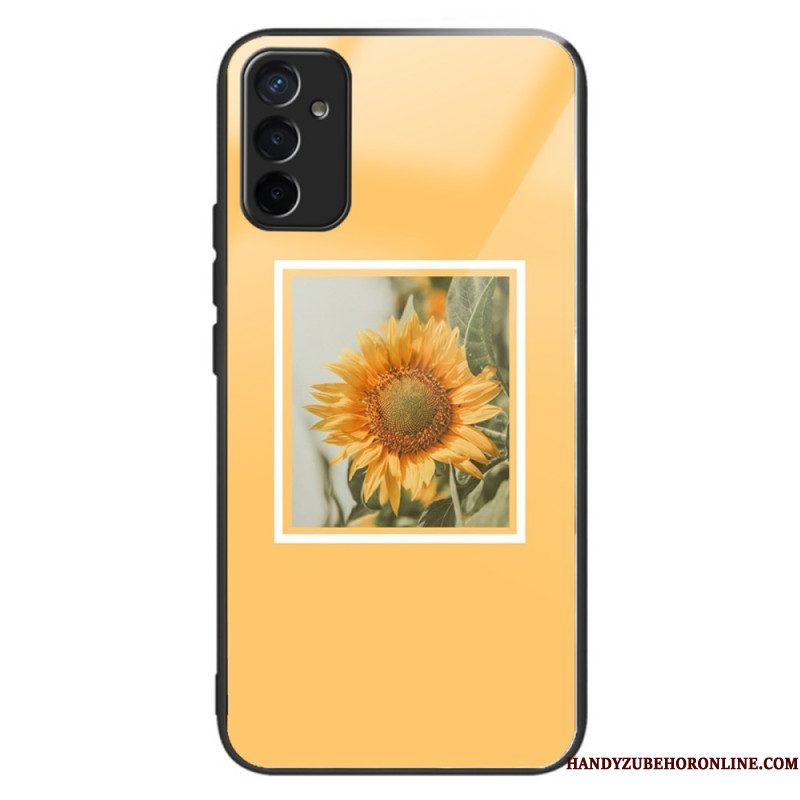 Hoesje voor Samsung Galaxy M13 Tempered Glass Variatie Zonnebloemen