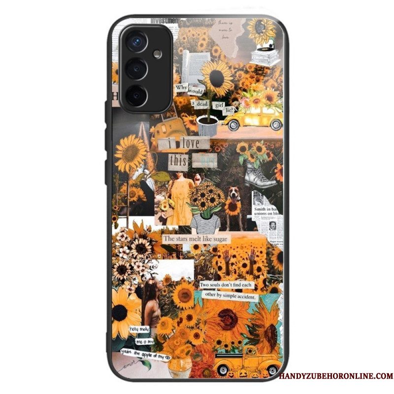 Hoesje voor Samsung Galaxy M13 Zonnebloemen Van Gehard Glas