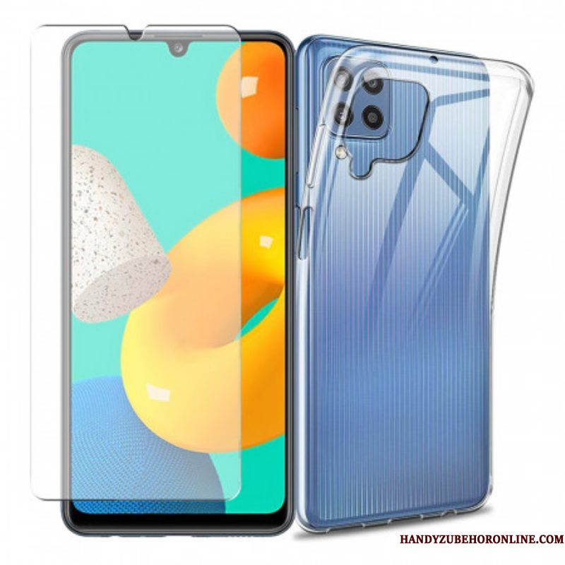 Hoesje voor Samsung Galaxy M32 Combo En Scherm Van Gehard Glas