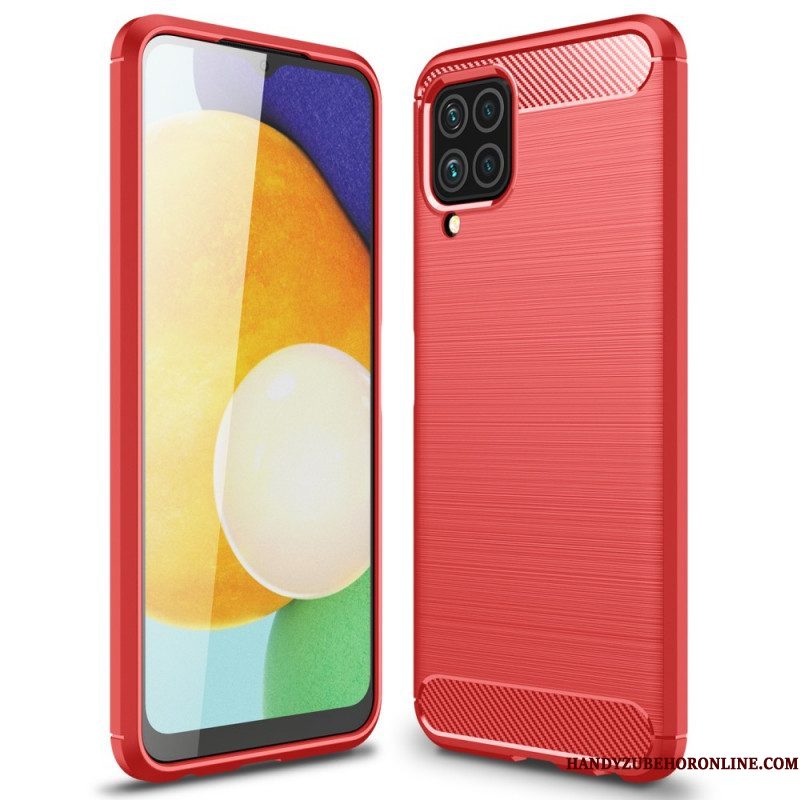 Hoesje voor Samsung Galaxy M32 Geborstelde Koolstofvezel