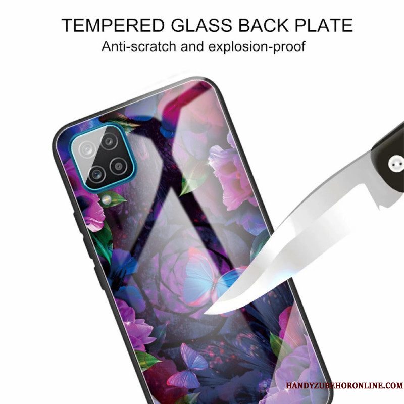 Hoesje voor Samsung Galaxy M32 Vlinders Variatie Gehard Glas