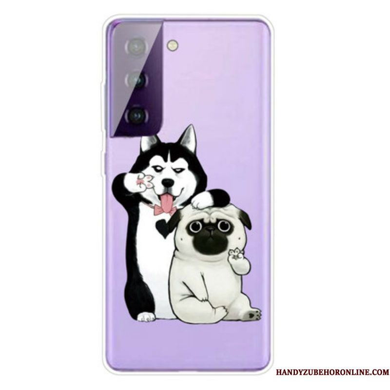 Hoesje voor Samsung Galaxy S21 5G Grappige Honden