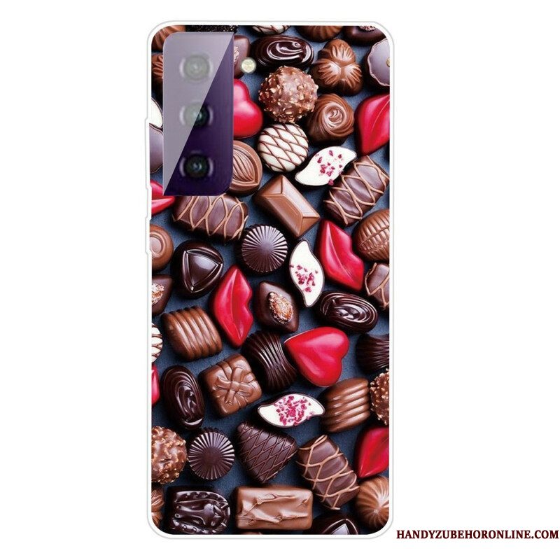 Hoesje voor Samsung Galaxy S21 FE Flexibele Chocolade