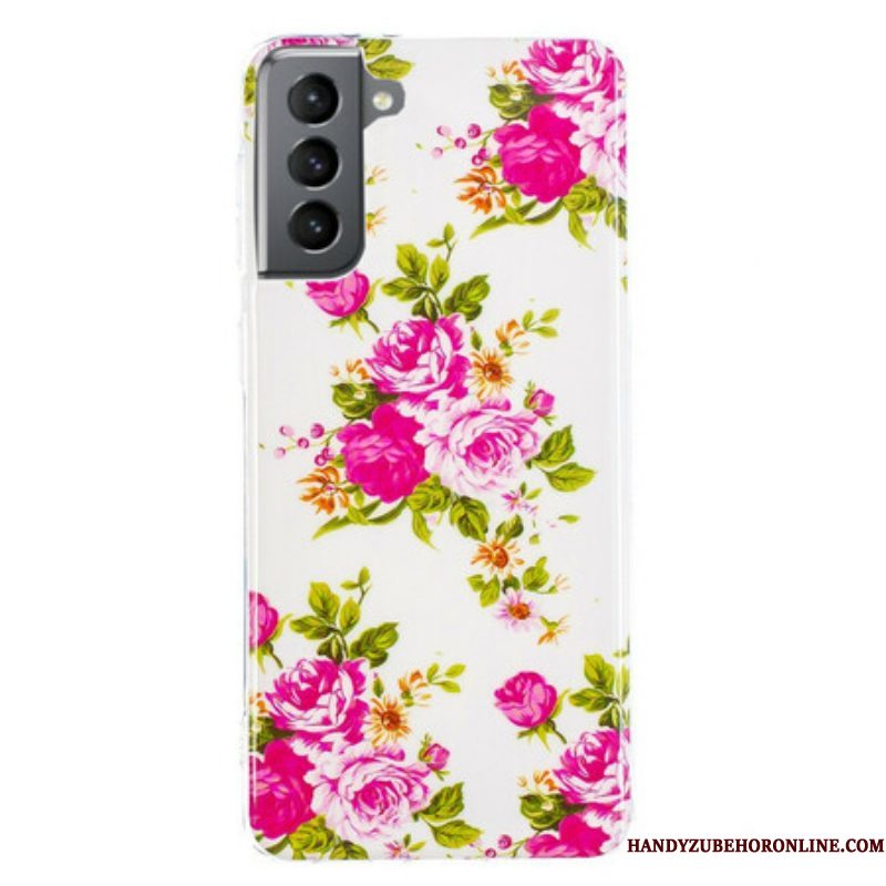 Hoesje voor Samsung Galaxy S21 FE Fluorescerende Vrijheidsbloemen