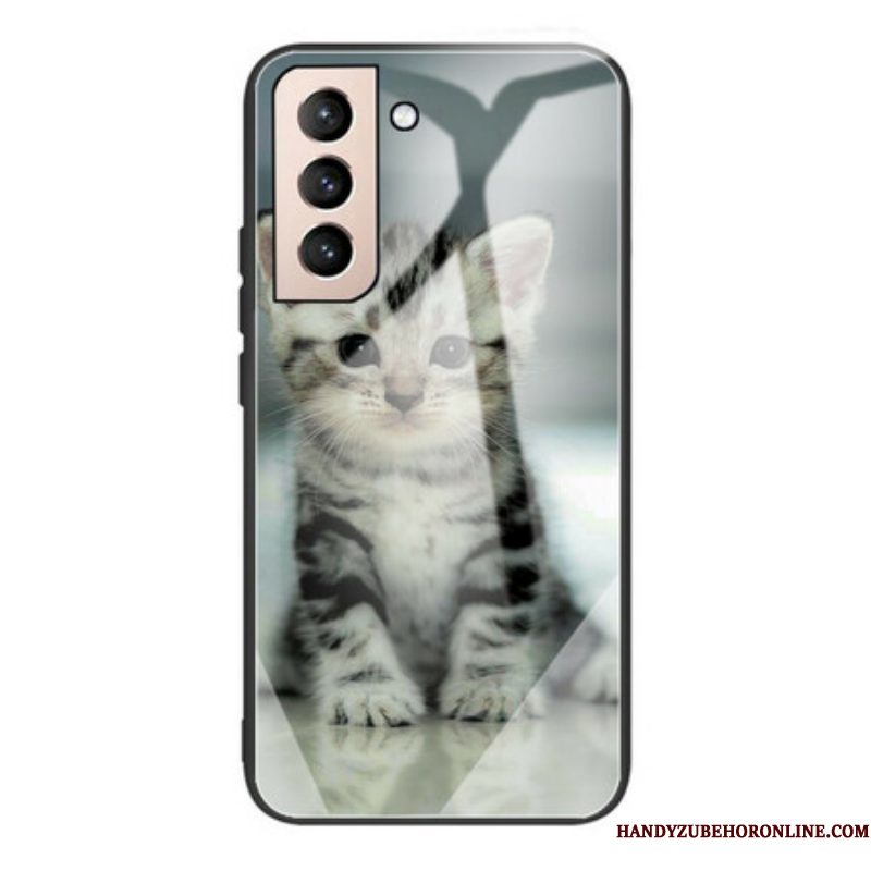 Hoesje voor Samsung Galaxy S21 FE Kitten Gehard Glas