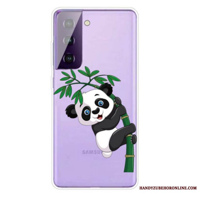 Hoesje voor Samsung Galaxy S21 FE Panda Op Bamboe