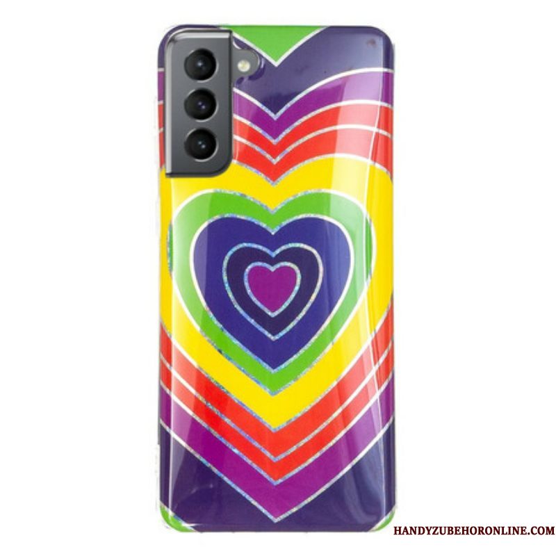 Hoesje voor Samsung Galaxy S21 FE Psychedelisch Hart