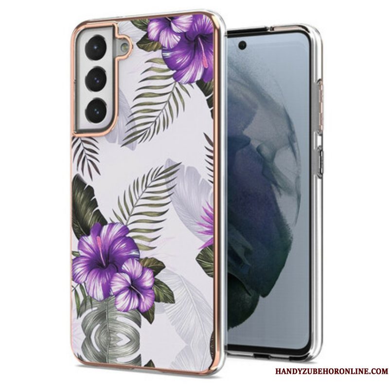 Hoesje voor Samsung Galaxy S21 FE Violette Bloemen