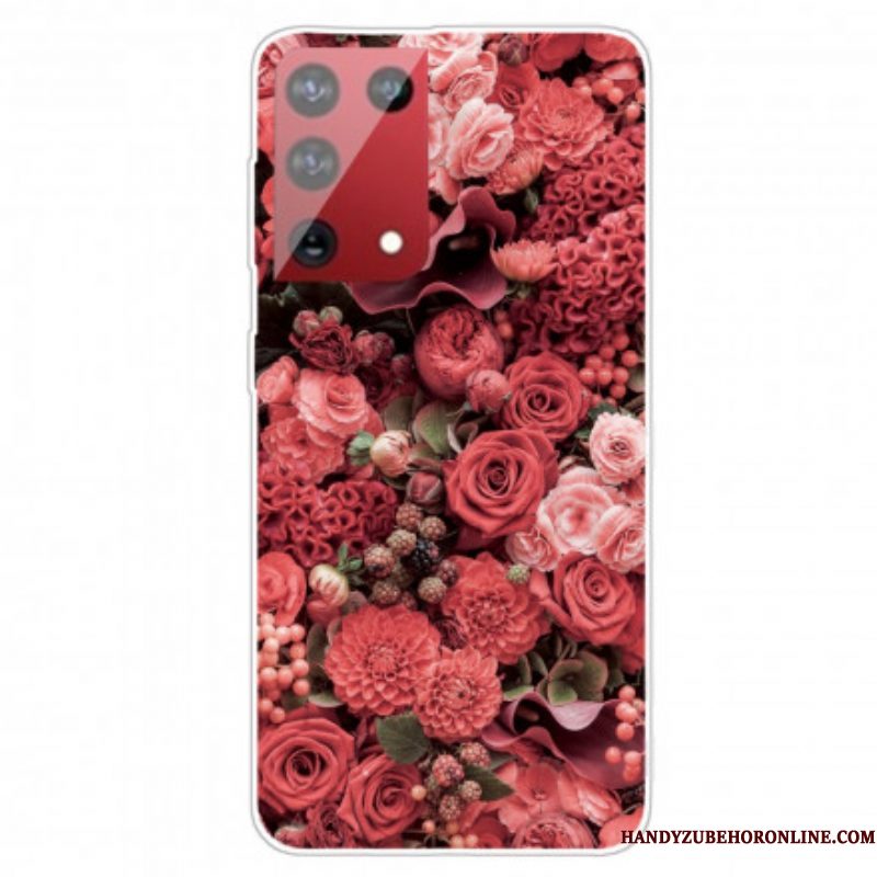 Hoesje voor Samsung Galaxy S21 Ultra 5G Intense Bloemen