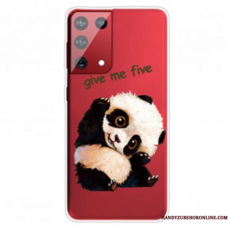 Hoesje voor Samsung Galaxy S21 Ultra 5G Panda Geef Me Vijf
