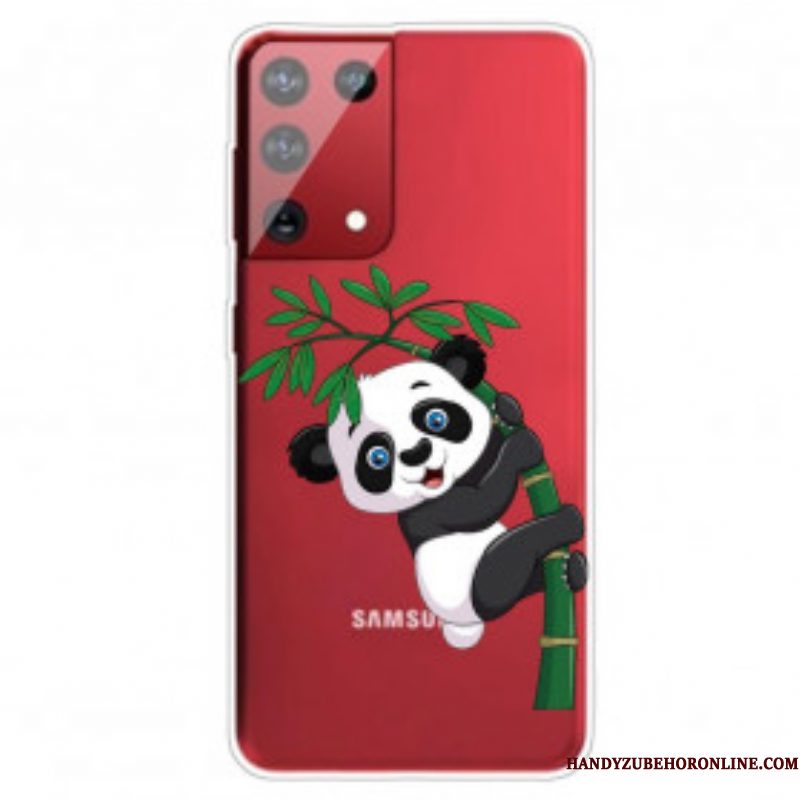 Hoesje voor Samsung Galaxy S21 Ultra 5G Panda Op Bamboe