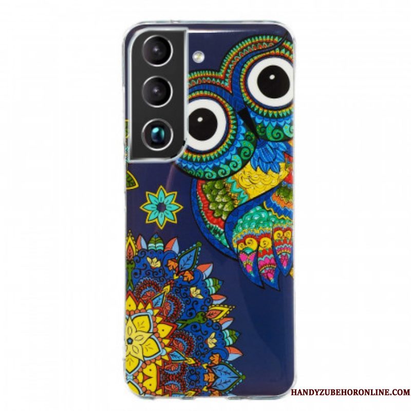 Hoesje voor Samsung Galaxy S22 Plus 5G Fluorescerende Uil Mandala