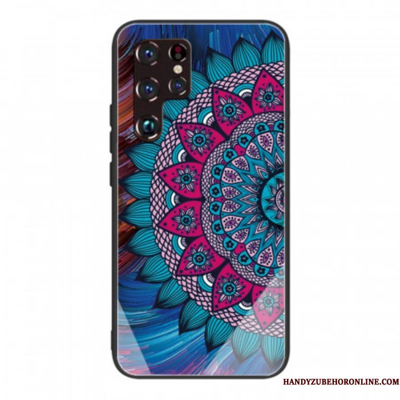 Hoesje voor Samsung Galaxy S22 Ultra 5G Mandala Gehard Glas