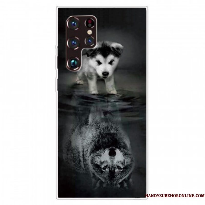 Hoesje voor Samsung Galaxy S22 Ultra 5G Puppy-droom