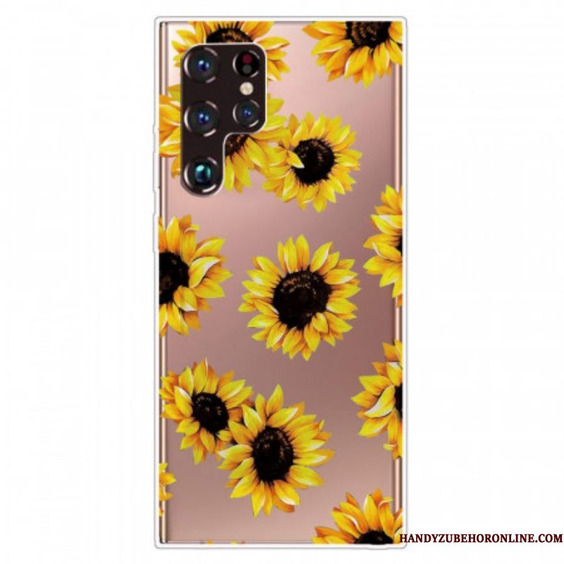 Hoesje voor Samsung Galaxy S22 Ultra 5G Zonnebloemen