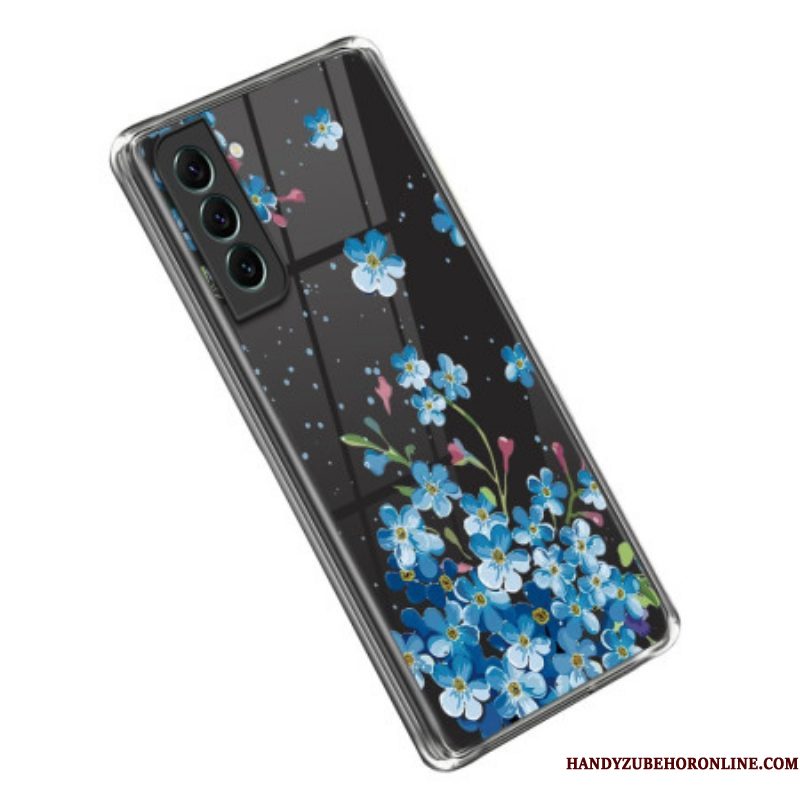 Hoesje voor Samsung Galaxy S23 Plus 5G Blauwe Bloemen