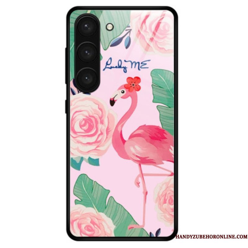 Hoesje voor Samsung Galaxy S23 Plus 5G Flamingo Gehard Glas