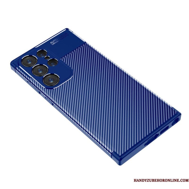 Hoesje voor Samsung Galaxy S23 Ultra 5G Flexibele Koolstofvezel