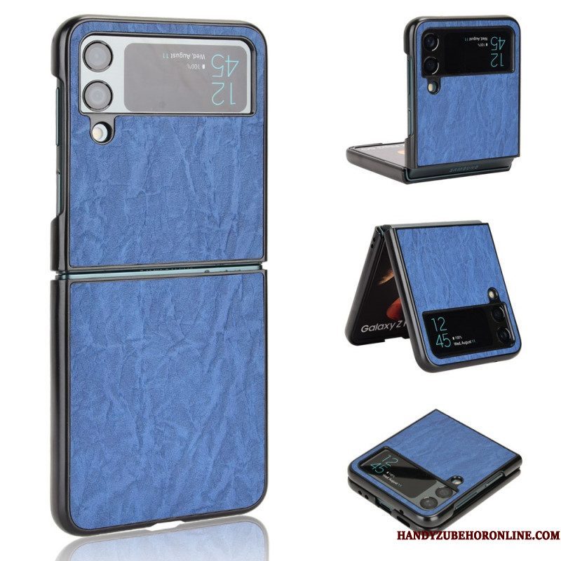 Hoesje voor Samsung Galaxy Z Flip 4 Folio-hoesje Leereffect Zachtheid