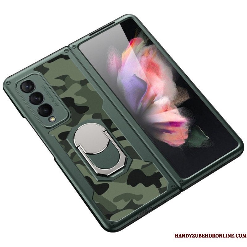 Hoesje voor Samsung Galaxy Z Fold 3 5G Camouflage Ring-steun Gkk