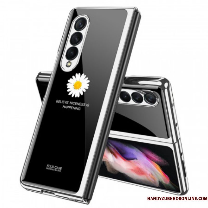 Hoesje voor Samsung Galaxy Z Fold 3 5G Daisy Gehard Glas Gkk