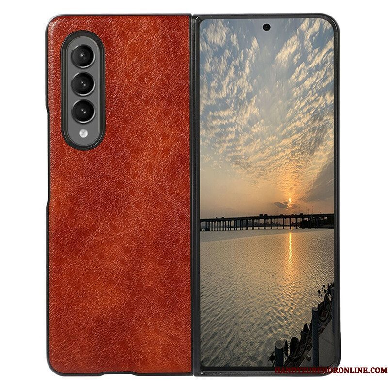 Hoesje voor Samsung Galaxy Z Fold 3 5G Getextureerd Kunstleer