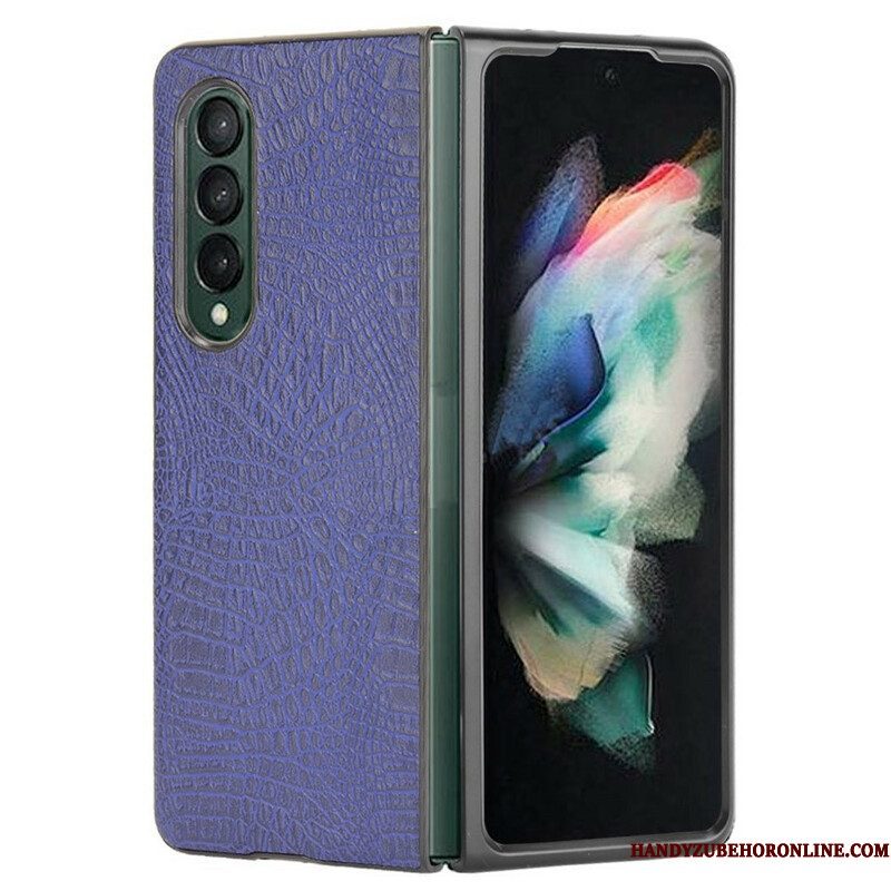 Hoesje voor Samsung Galaxy Z Fold 3 5G Imitatie Krokodillenleer