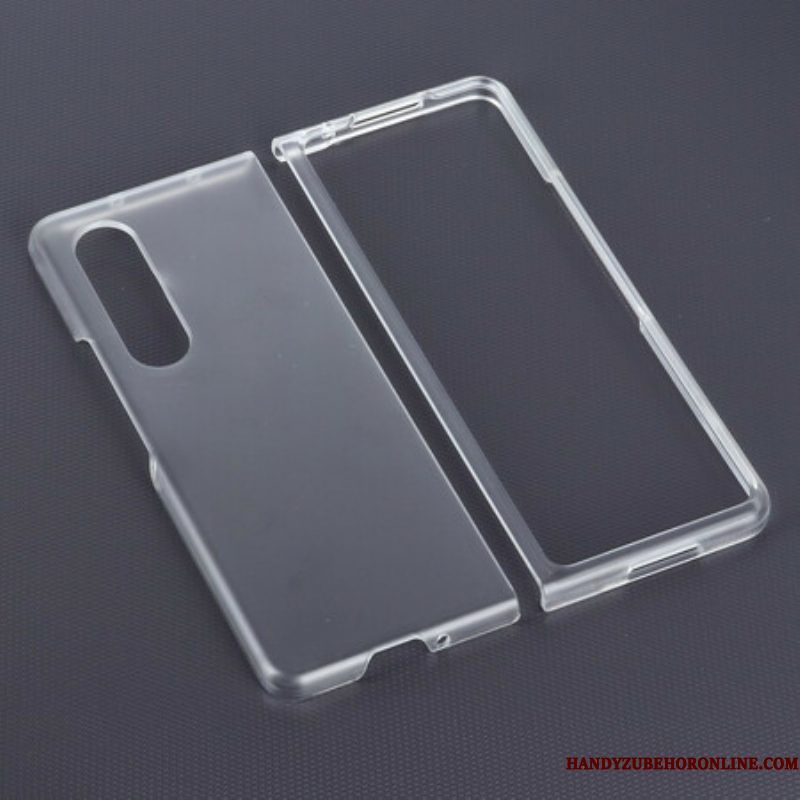 Hoesje voor Samsung Galaxy Z Fold 3 5G Mat Doorzichtig Plastic