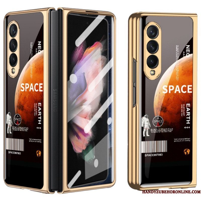 Hoesje voor Samsung Galaxy Z Fold 3 5G Met Space Screenprotector