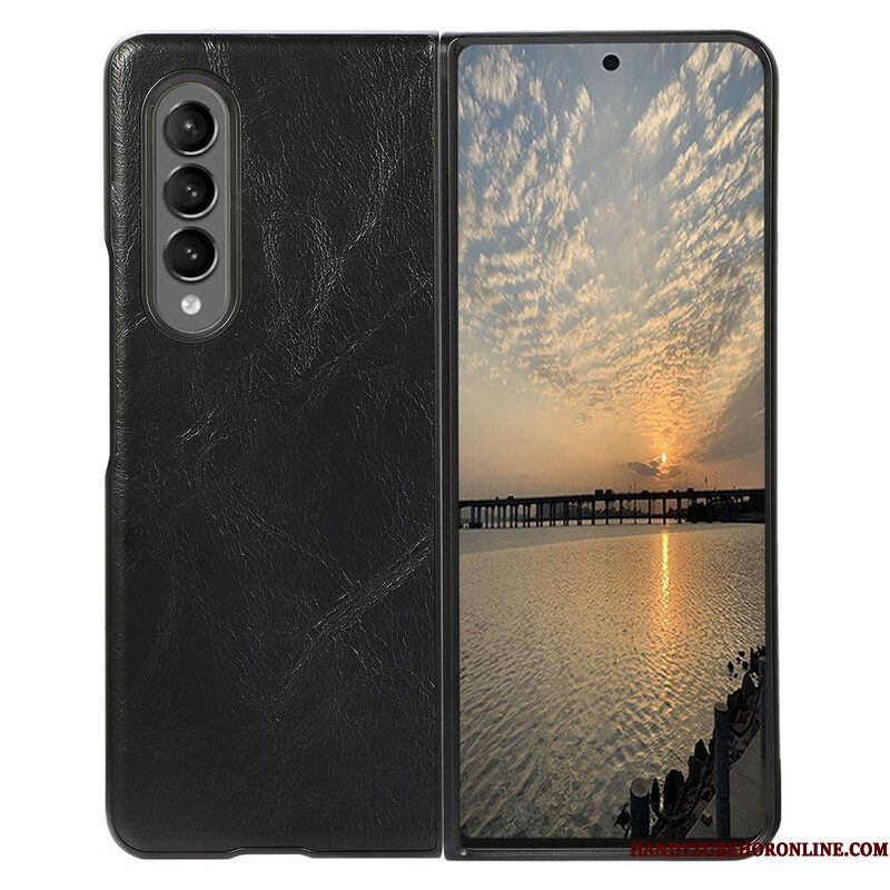 Hoesje voor Samsung Galaxy Z Fold 3 5G Premium Kunstleer