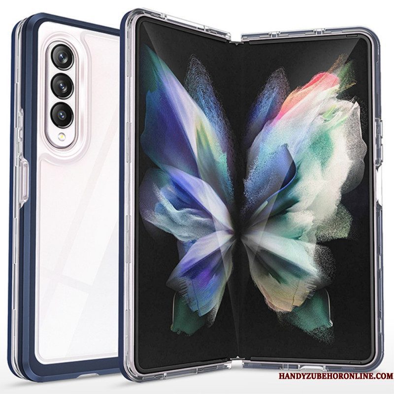 Hoesje voor Samsung Galaxy Z Fold 3 5G Transparante Hybride Gekleurde Randen