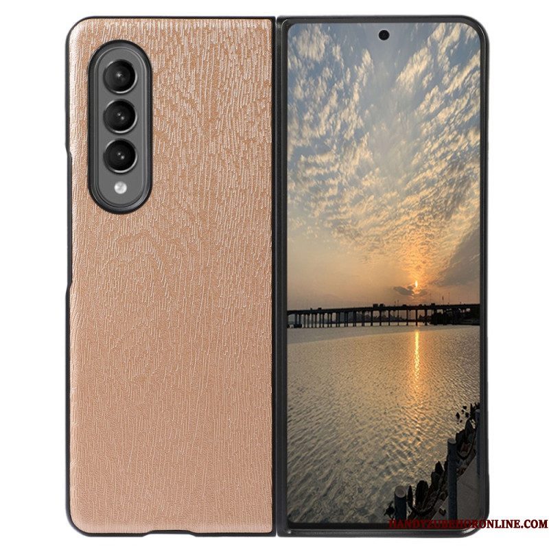 Hoesje voor Samsung Galaxy Z Fold 4 Kunstleer Houtstructuur