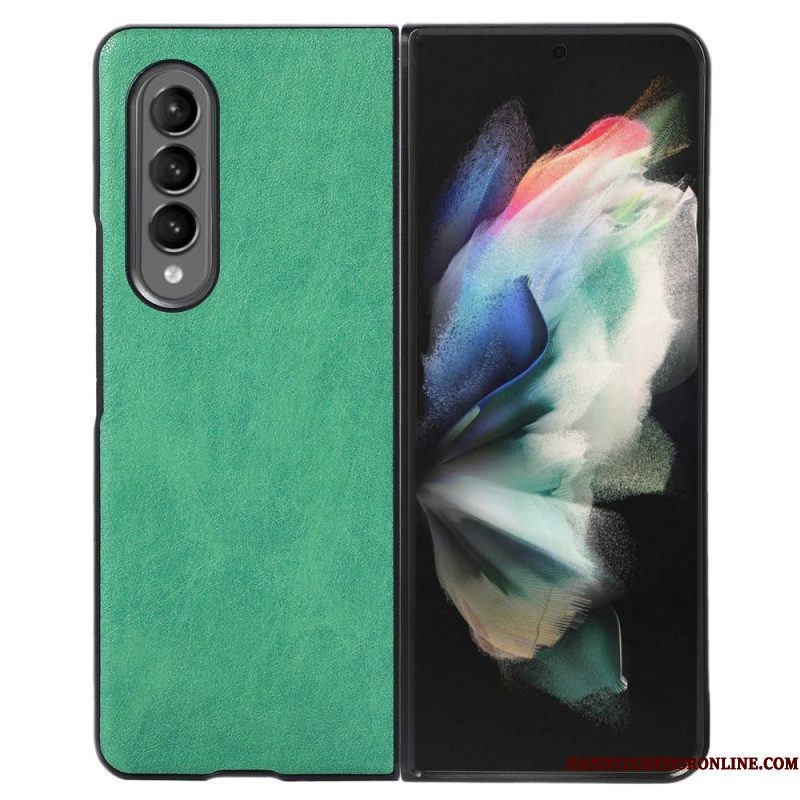 Hoesje voor Samsung Galaxy Z Fold 4 Tweekleurig Kunstleer Met Textuur