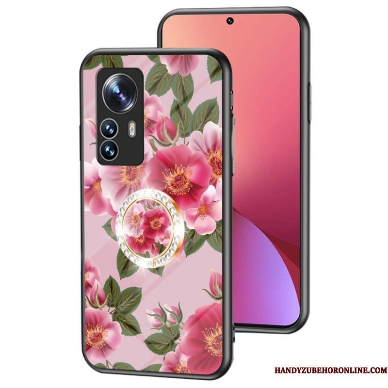 Hoesje voor Xiaomi 12 / 12X Gehard Glas Met Bloemenring