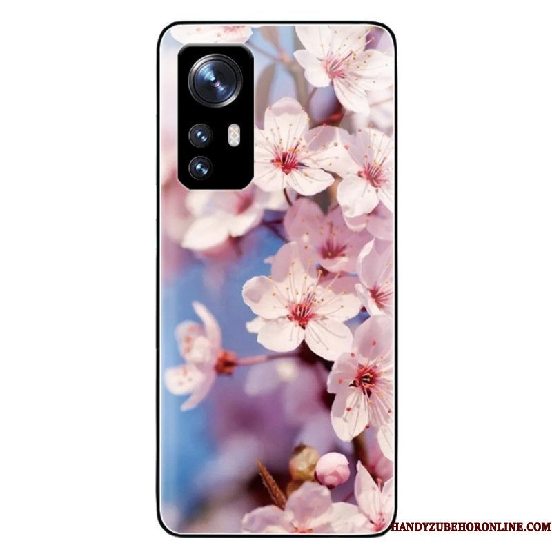 Hoesje voor Xiaomi 12 / 12X Gehard Glas Realistische Bloemen