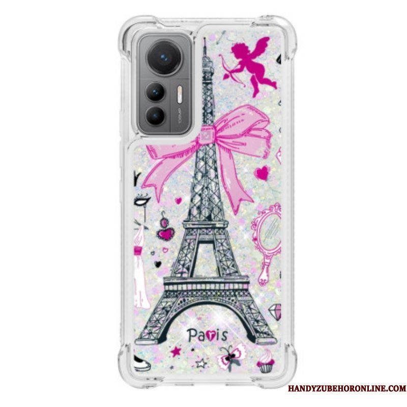 Hoesje voor Xiaomi 12 Lite Pailletten Van De Eiffeltoren