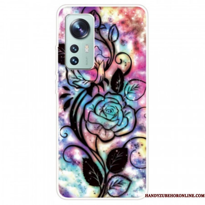 Hoesje voor Xiaomi 12 Pro Grafisch Bloemensilicone