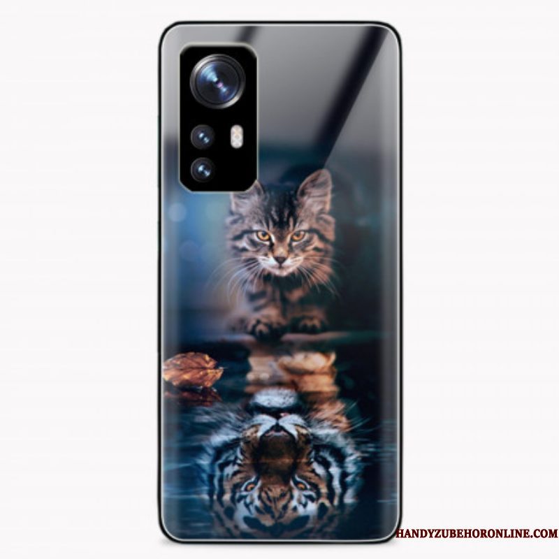 Hoesje voor Xiaomi 12 Pro Watchful Cat Gehard Glas