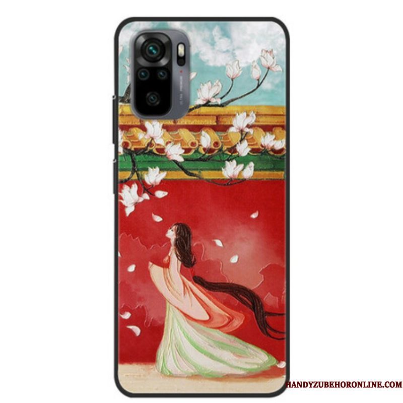 Hoesje voor Xiaomi Redmi Note 10 / 10S Aziatische Bloemenvrouw