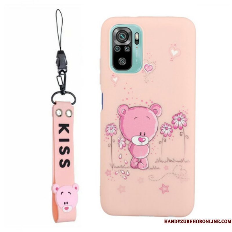 Hoesje voor Xiaomi Redmi Note 10 / 10S Beer Met Lanyard